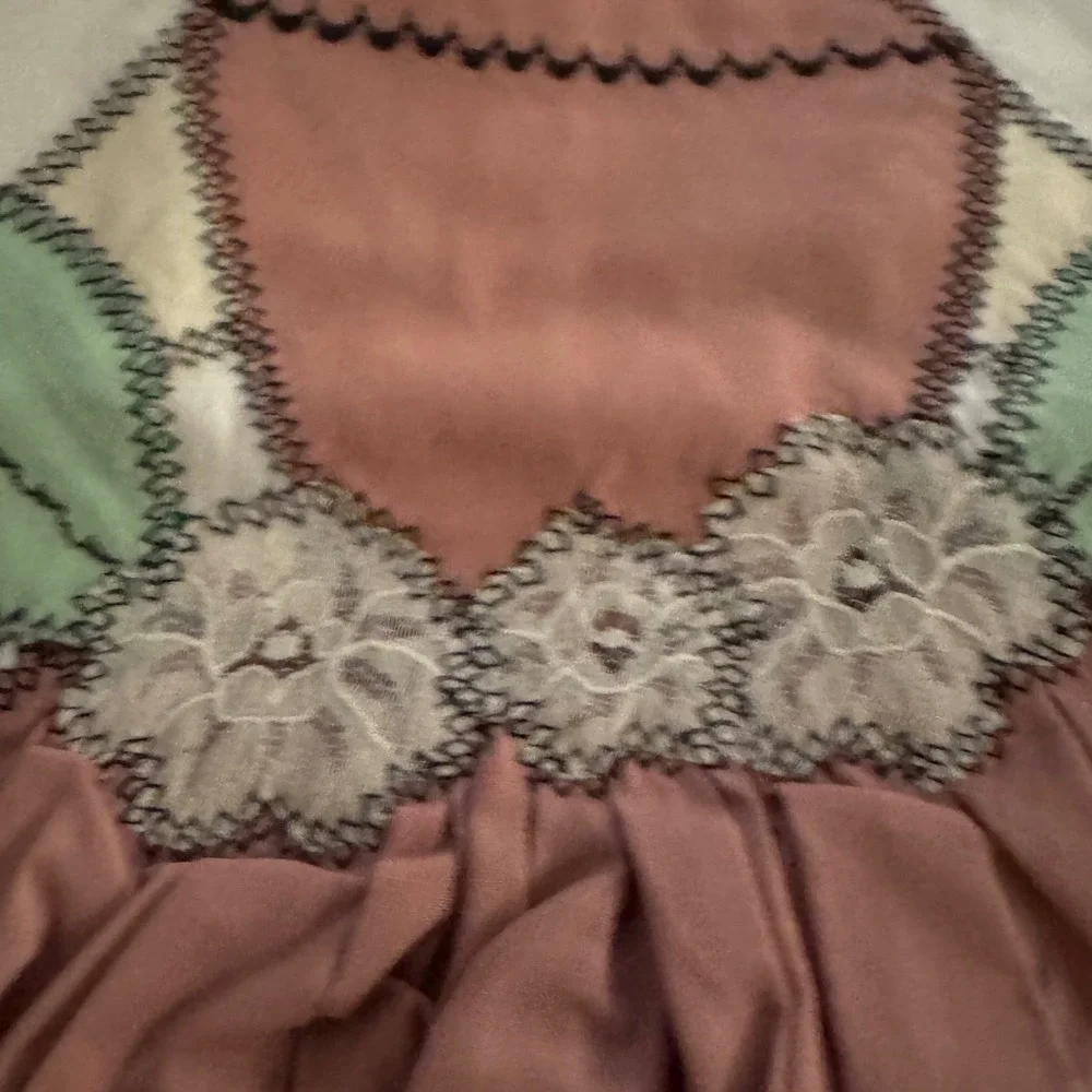 Vintage Southern Belle Applique King Pillowcase Set Pink Lace Cottagecore 2pc